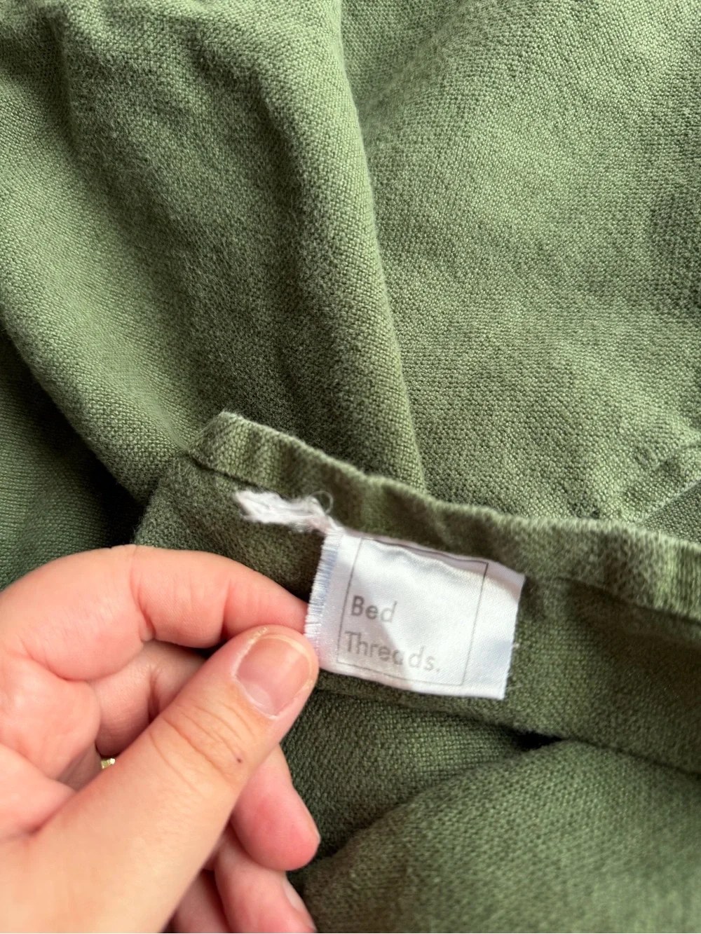 Bed Threads Olive 100% French Flax Linen Throw